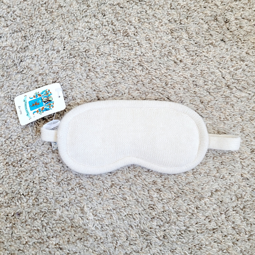 PORTOLANO Cream Rabbit Hair Cashmere Blend Eye‎ Mask